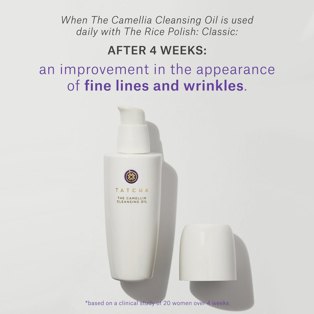 TATCHA Cleansing Oil emulsion ready to rinse with no oily residue