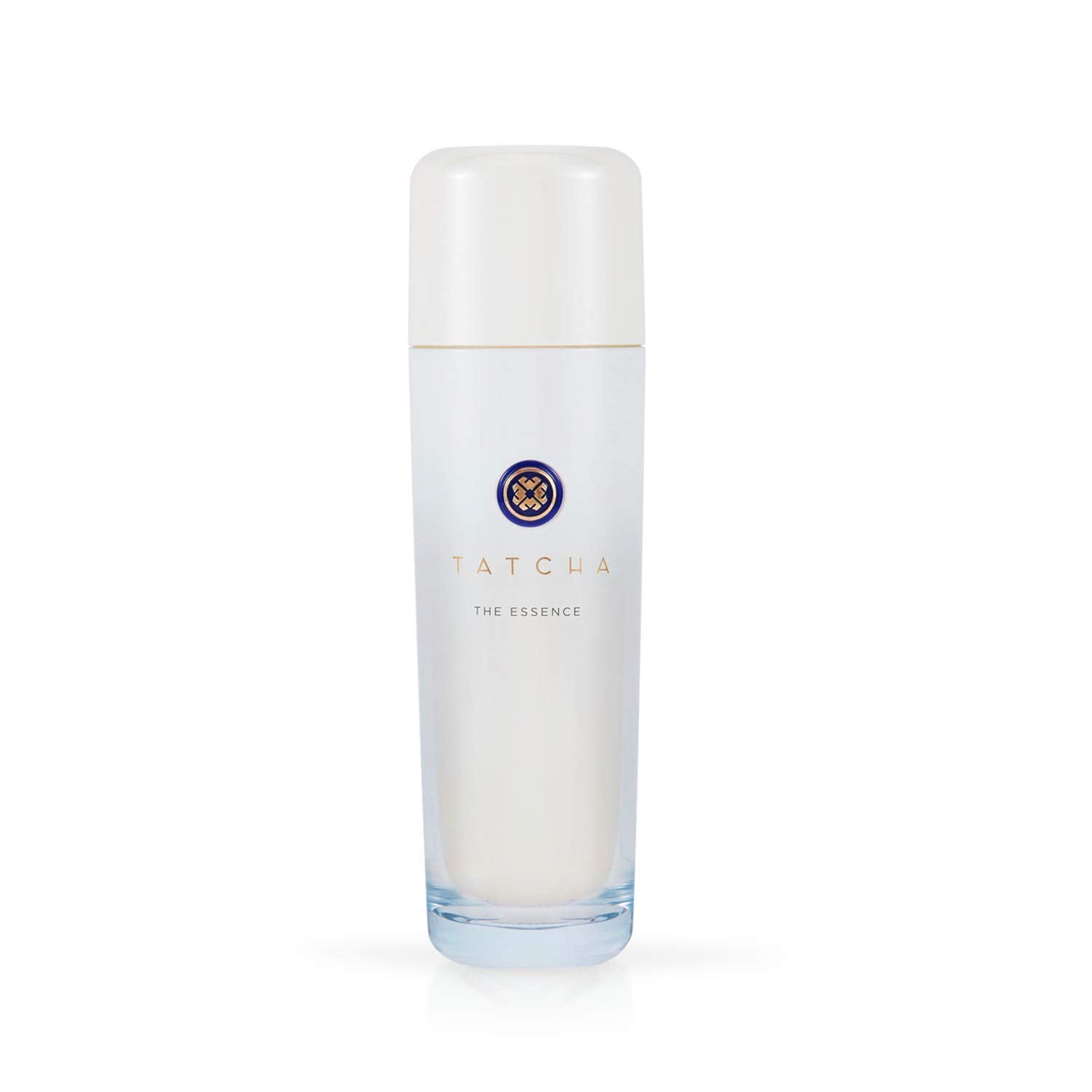 Tatcha The Essence bottle front view highlights oil-free hydration for smoother skin.
