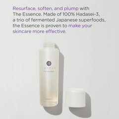 Tatcha The Essence bottle pour shows lightweight hydration and easy application.