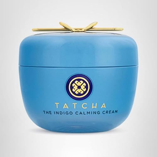 TATCHA Indigo Calming Cream fragrance-free label highlighting gentle care.