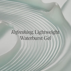 TATCHA Jumbo Water Cream texture shot demonstrates refreshing water-burst application.