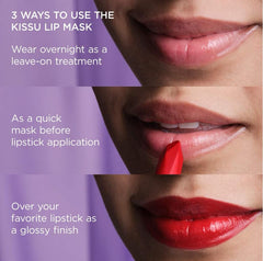 Tatcha Kissu Lip Mask jar close-up reveals smooth, plumping jelly melt.