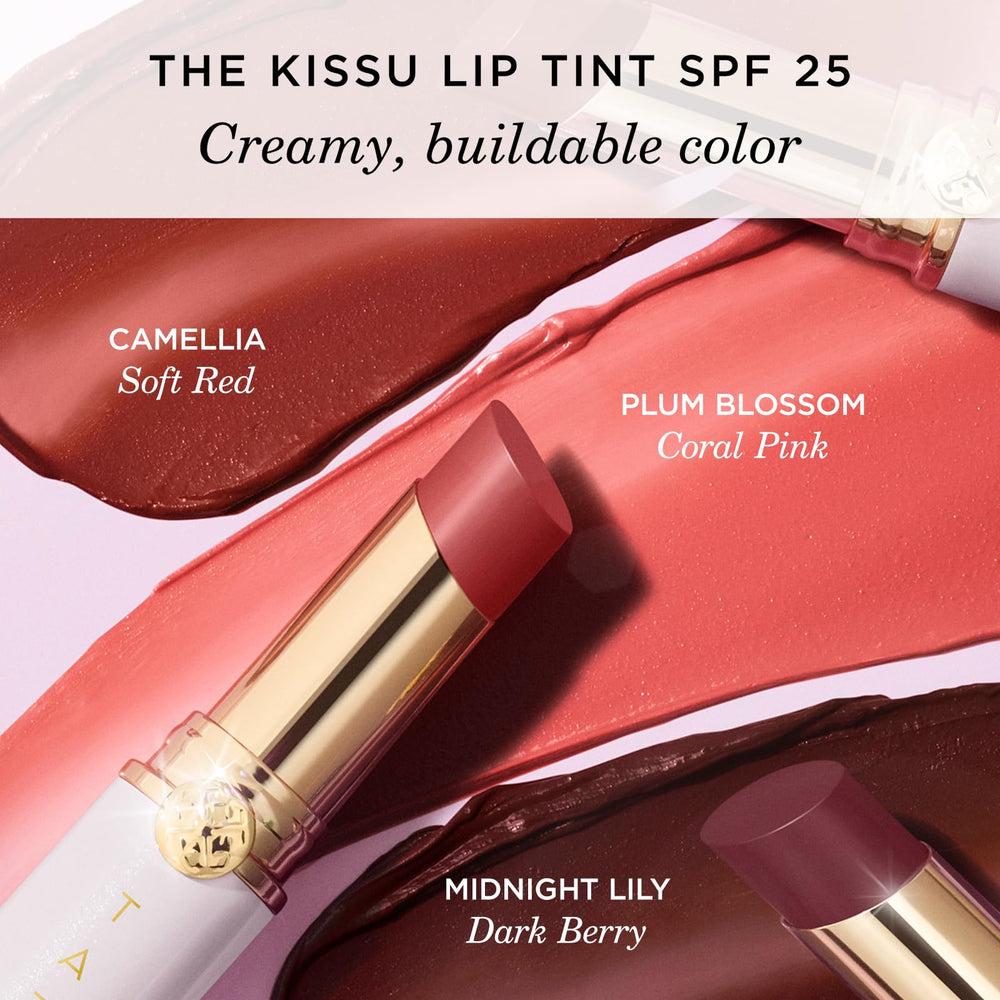 TATCHA Kissu Lip Tint packaging shown for travel-friendly lip care on-the-go.