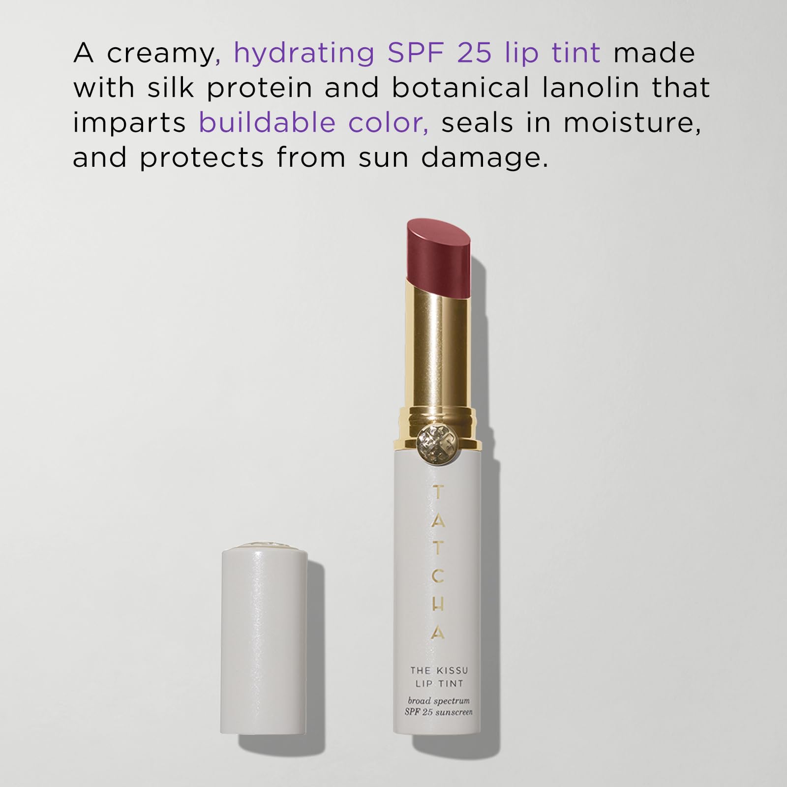 TATCHA Kissu Lip Tint SPF 25 bundle shows sun protection with lip color.