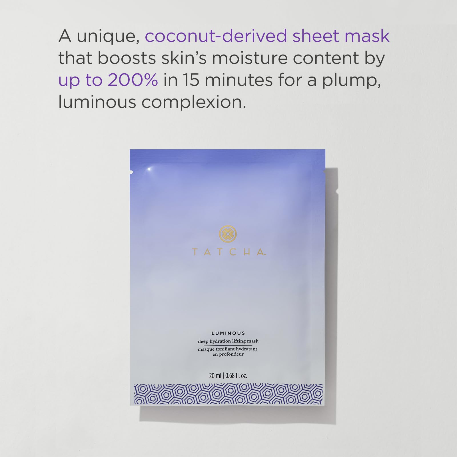 TATCHA Luminous Deep Hydration Lifting Mask being applied for hydrated skin.
