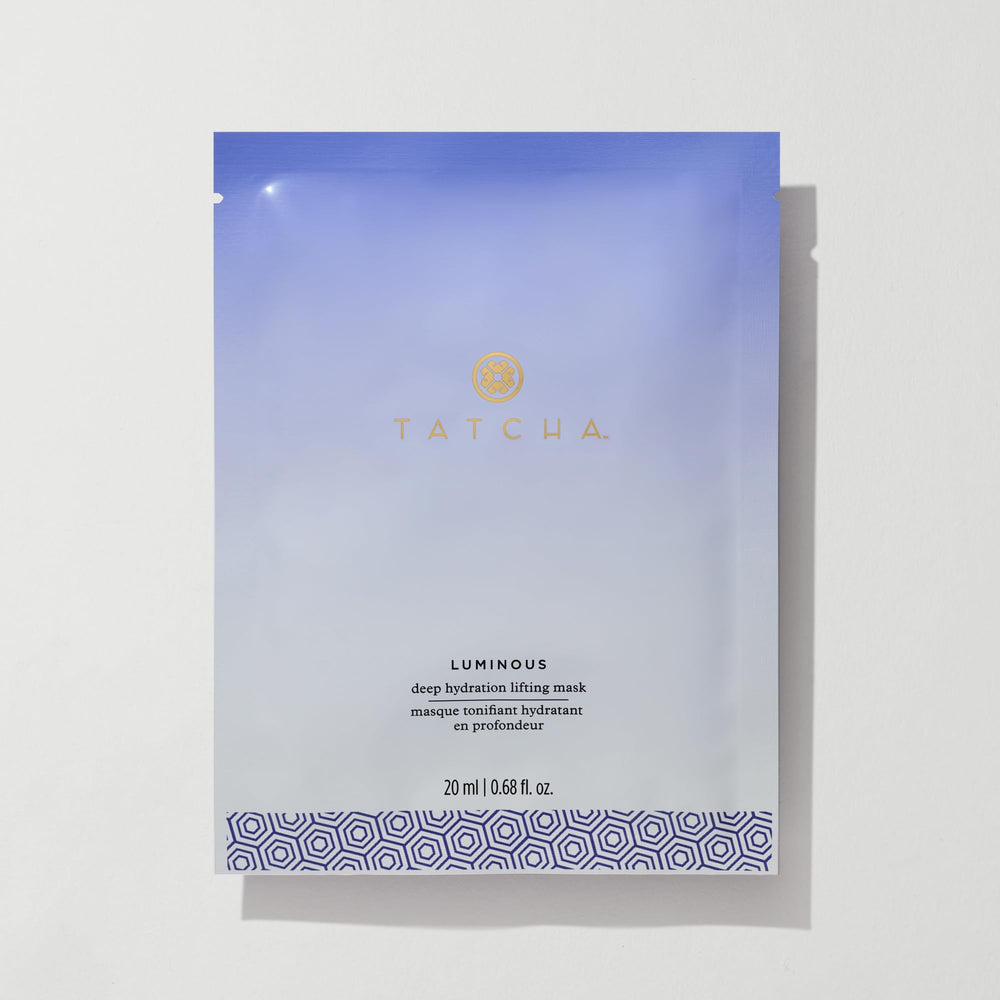 TATCHA Luminous Deep Hydration Lifting Mask pack shot with coconut hydration boost.