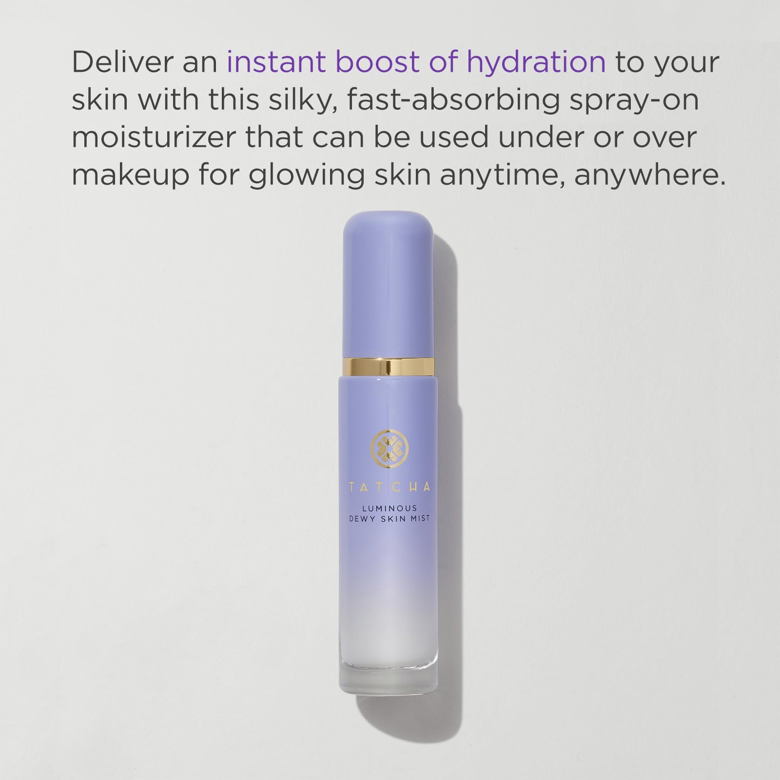Tatcha Luminous Dewy Skin Mist under makeup application for smooth base.