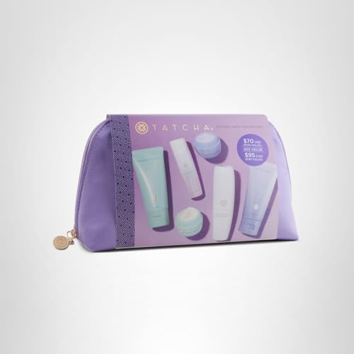tatcha mini favorites-set skin-glow closeup emphasizes luminous, healthy-looking complexion.