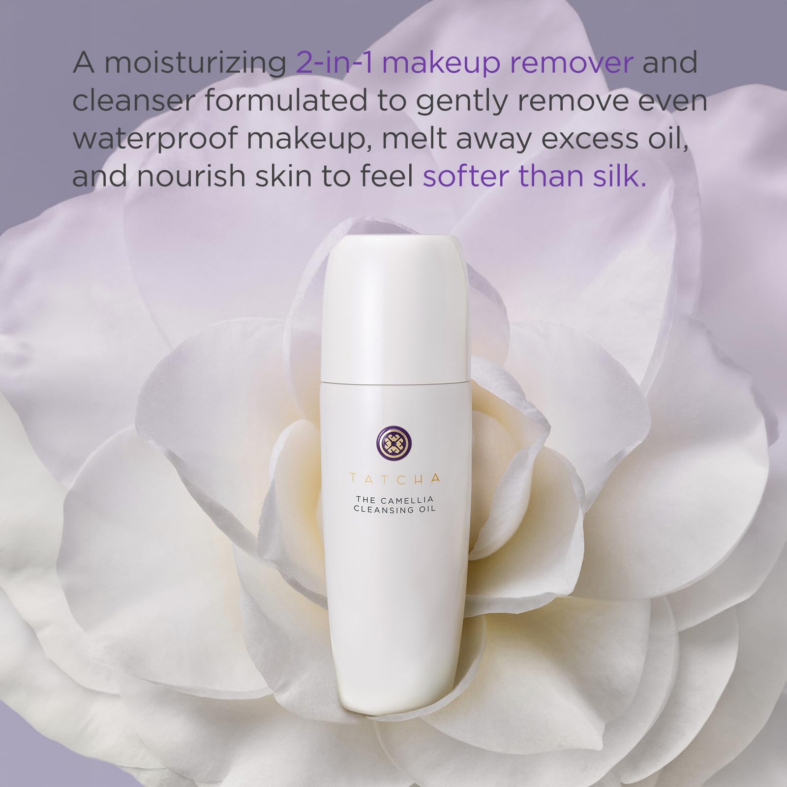 TATCHA Pure One Step Camellia Cleansing Oil pump for easy daily cleansing