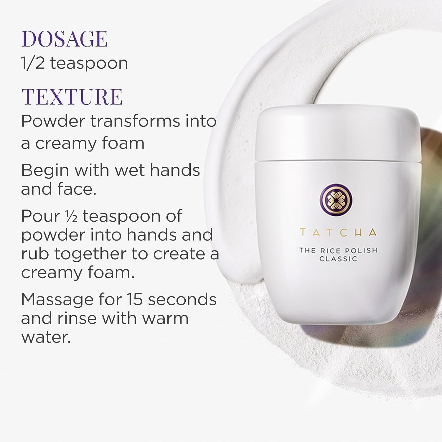 TATCHA Rice Polish Classic indigo ingredient visualization hints at calming benefits