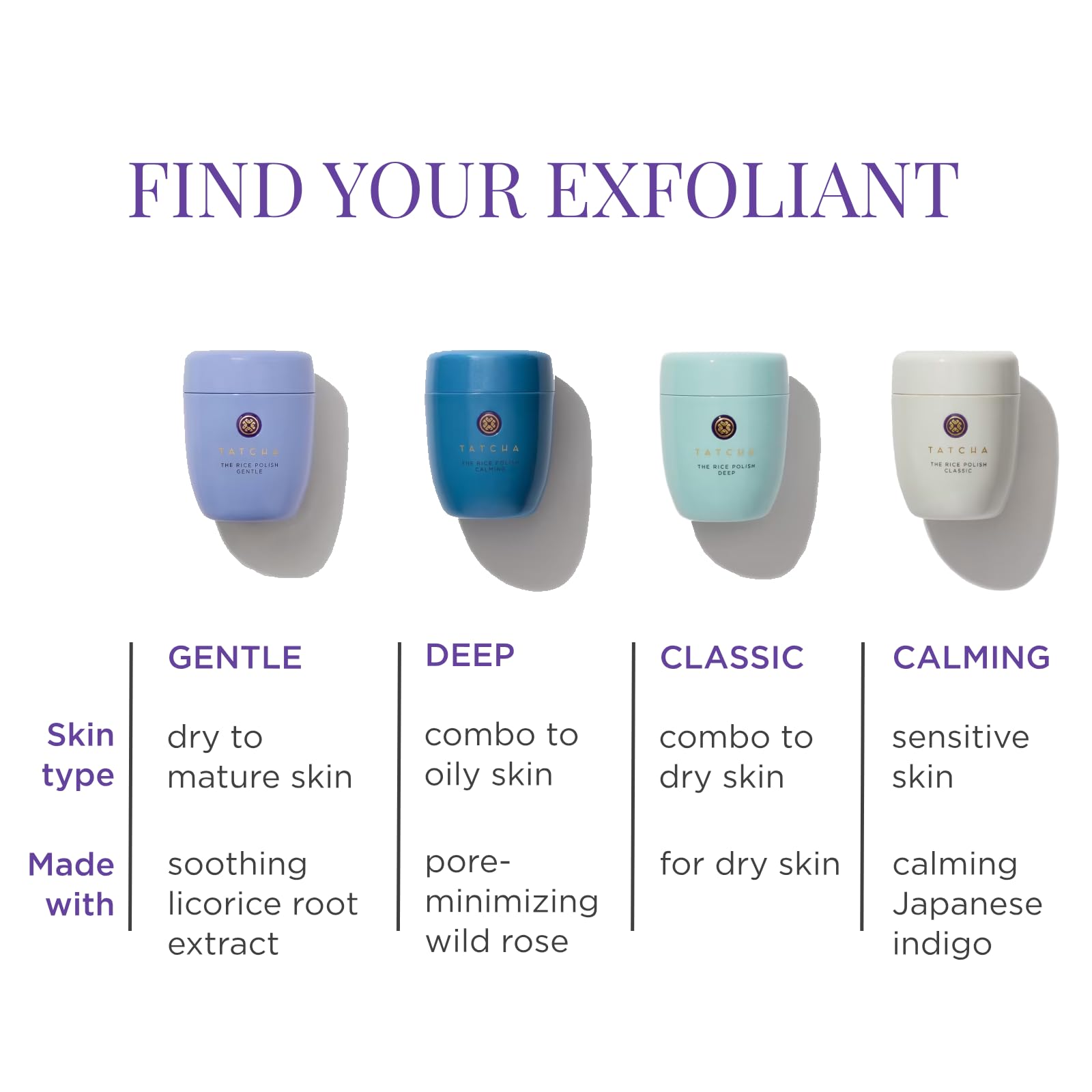 Tatcha Rice Polish Deep display setup suggesting a skincare ritual for glow.
