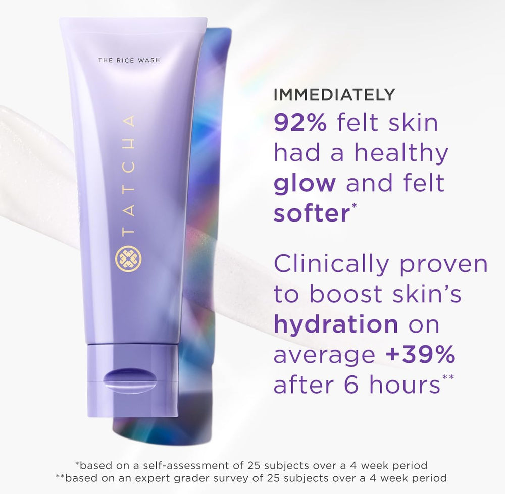 TATCHA Rice Wash ceramides close-up communicates barrier-supporting hydration.