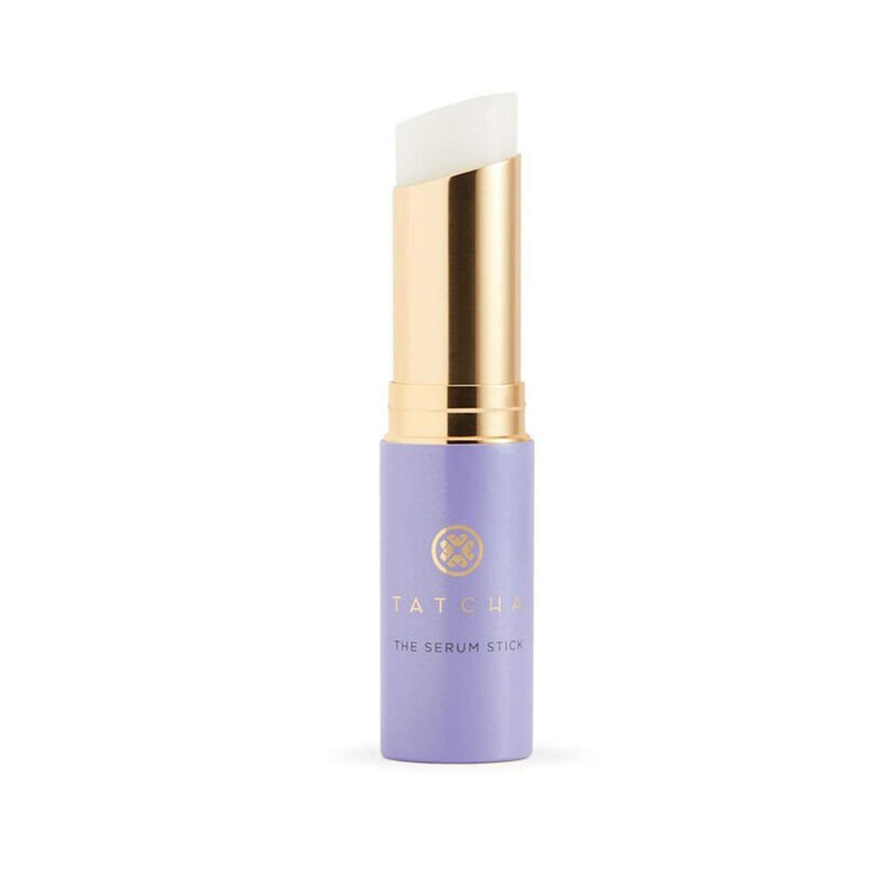 Tatcha The Serum Stick application on the eye area for instant smoothing and brightness.