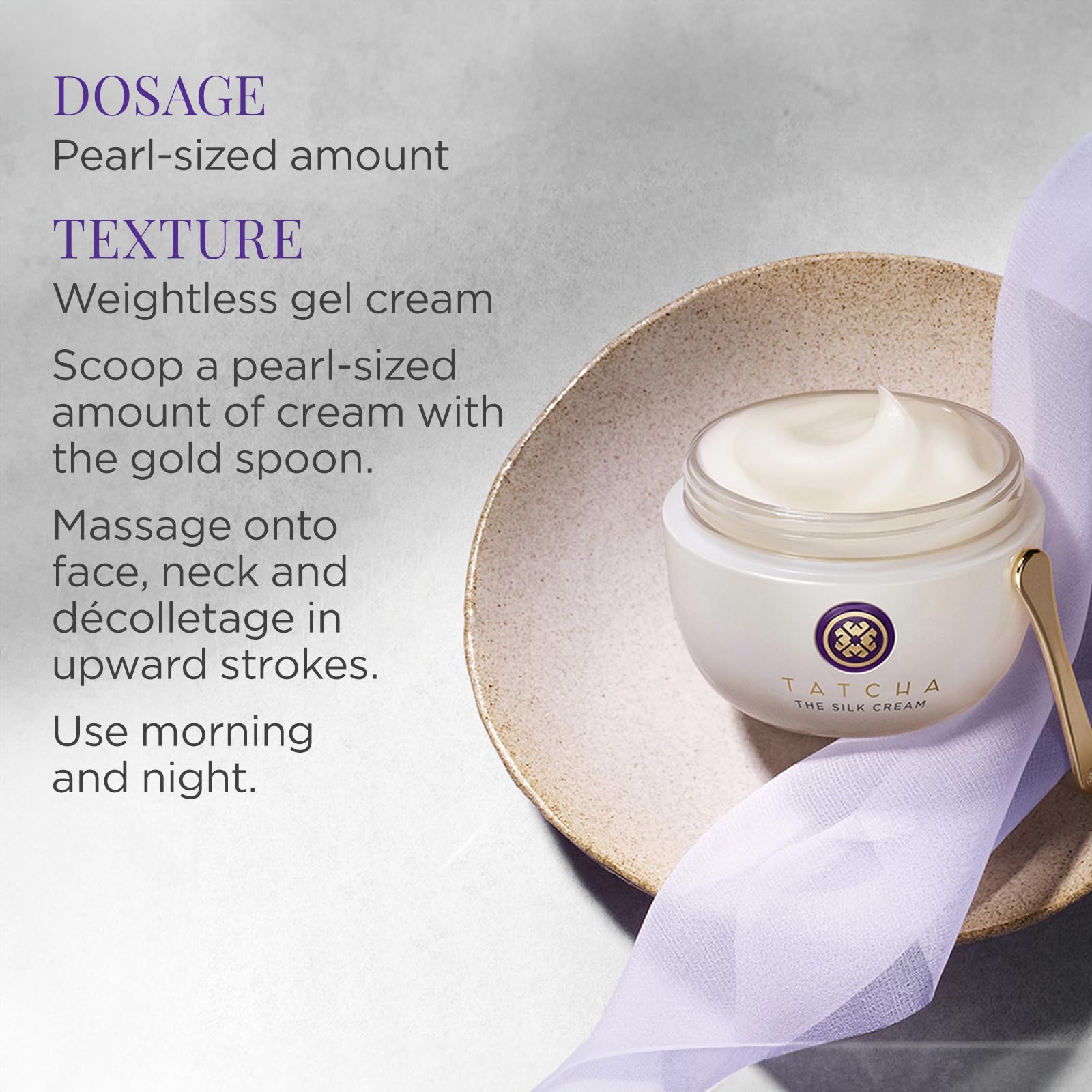 TATCHA Silk Cream in morning routine offers quick, smooth hydration.