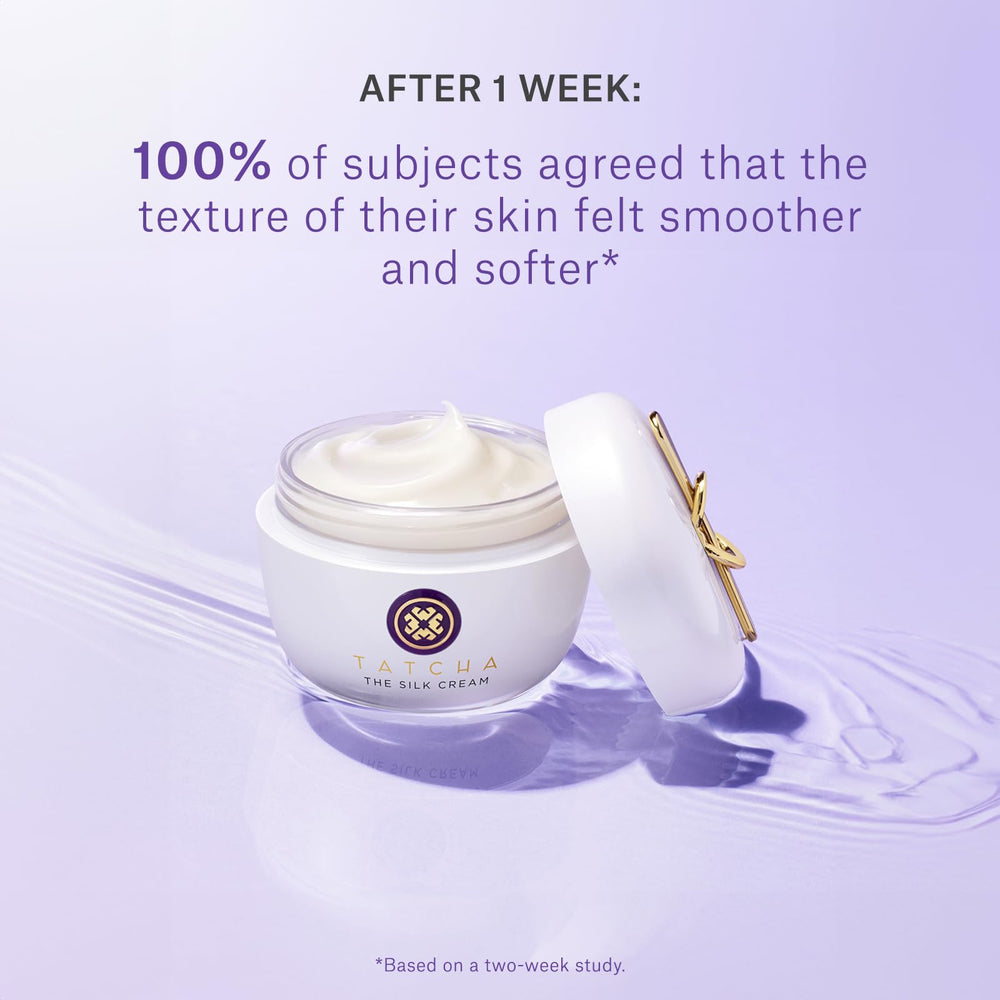 TATCHA Silk Cream packaging emphasizes lightweight hydration for daily use.