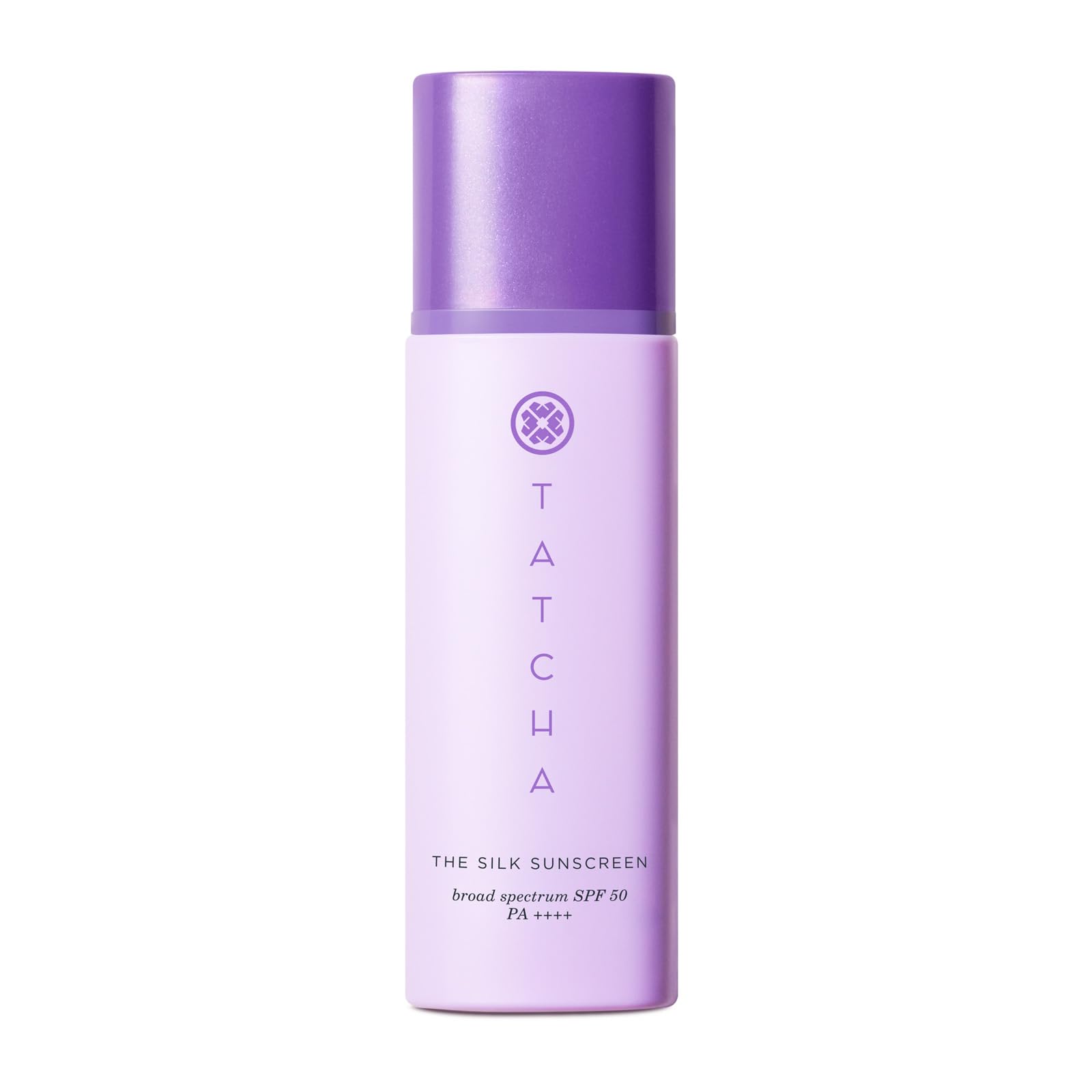 TATCHA The Silk Sunscreen bottle front view shows weightless mineral protection.