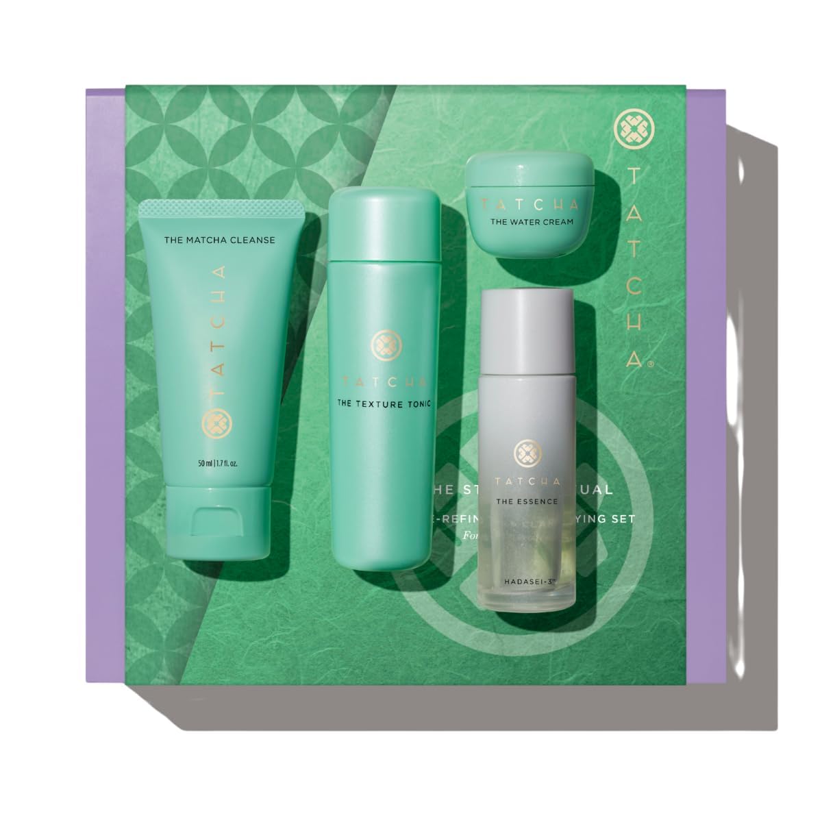 TATCHA Starter Ritual Set box display for a pore-refining routine