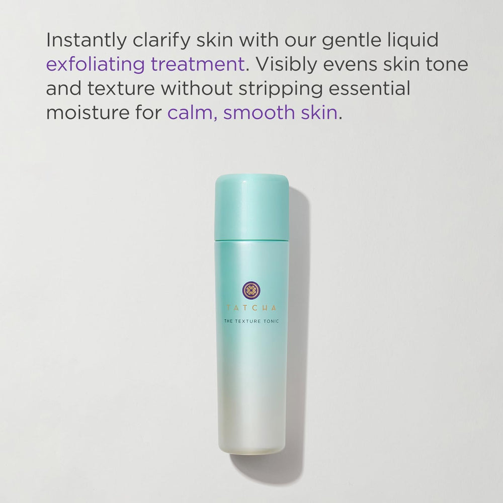 TATCHA Essence bottle close-up showing hydrating, plumping fluid