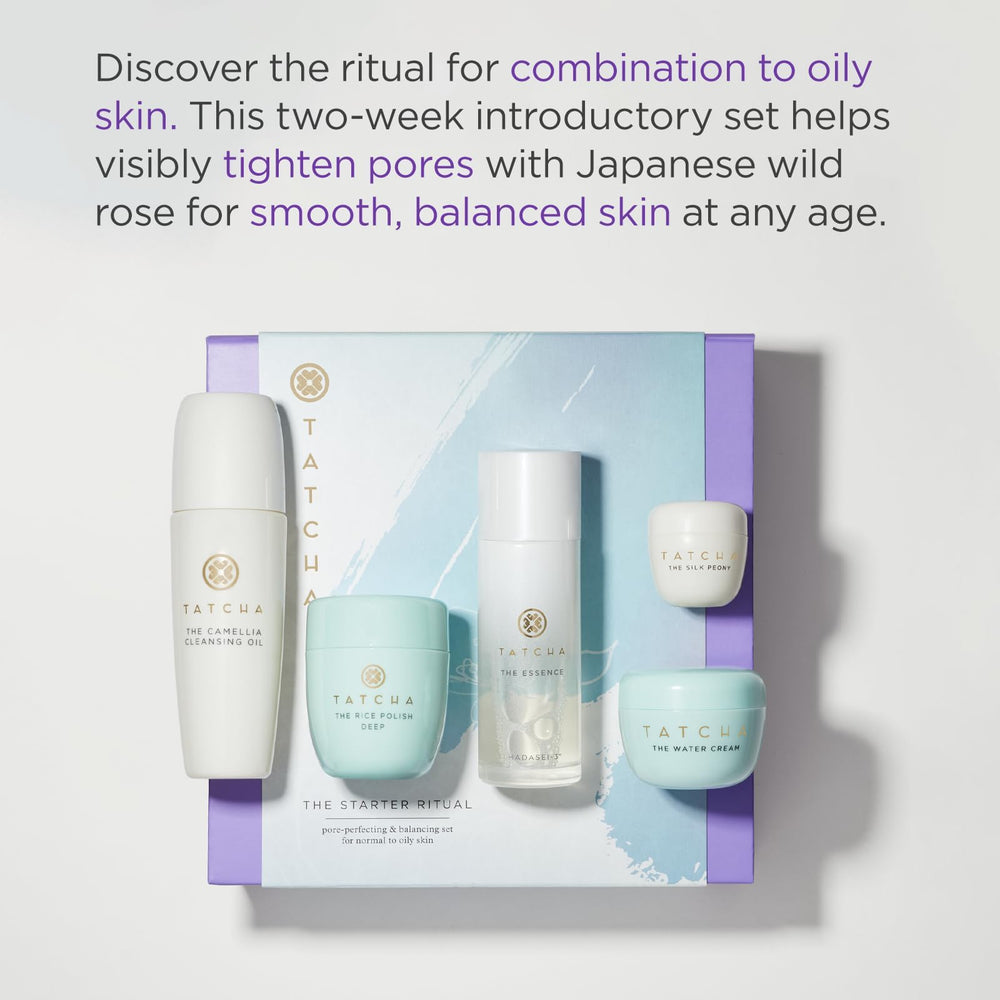 Tatcha The Starter Ritual Set rice polish deep exfoliant brightening pores for a jewel-like glow