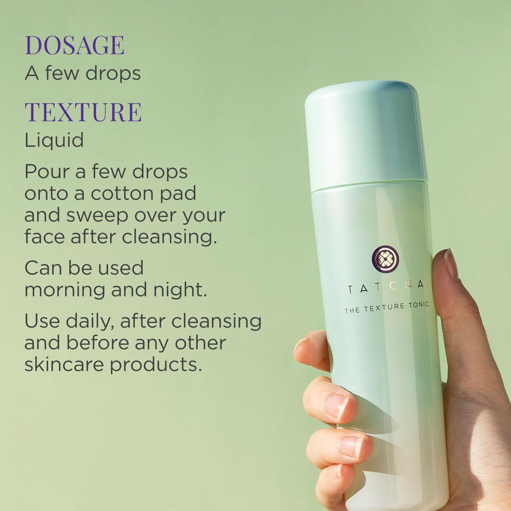 TATCHA Texture Tonic calmer look and even tone visual