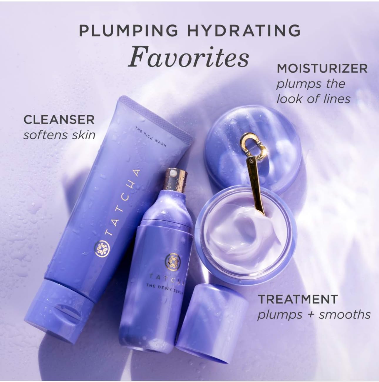 Tatcha The Dewy Serum packaging shot signals clean, premium skincare routine