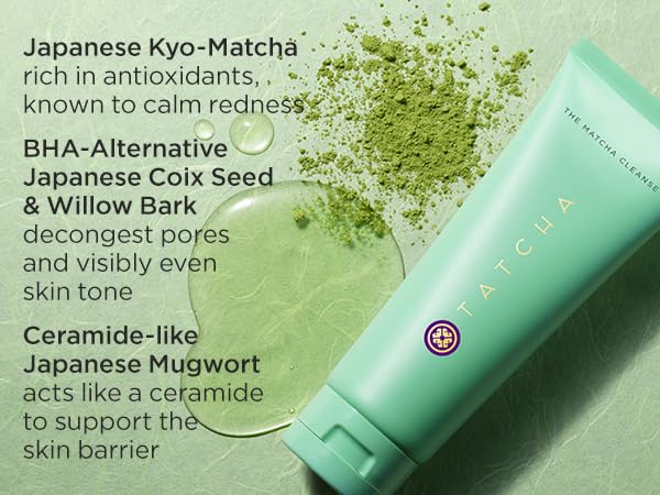 TATCHA The Matcha Cleanse fragrance-free label indicating gentle daily use