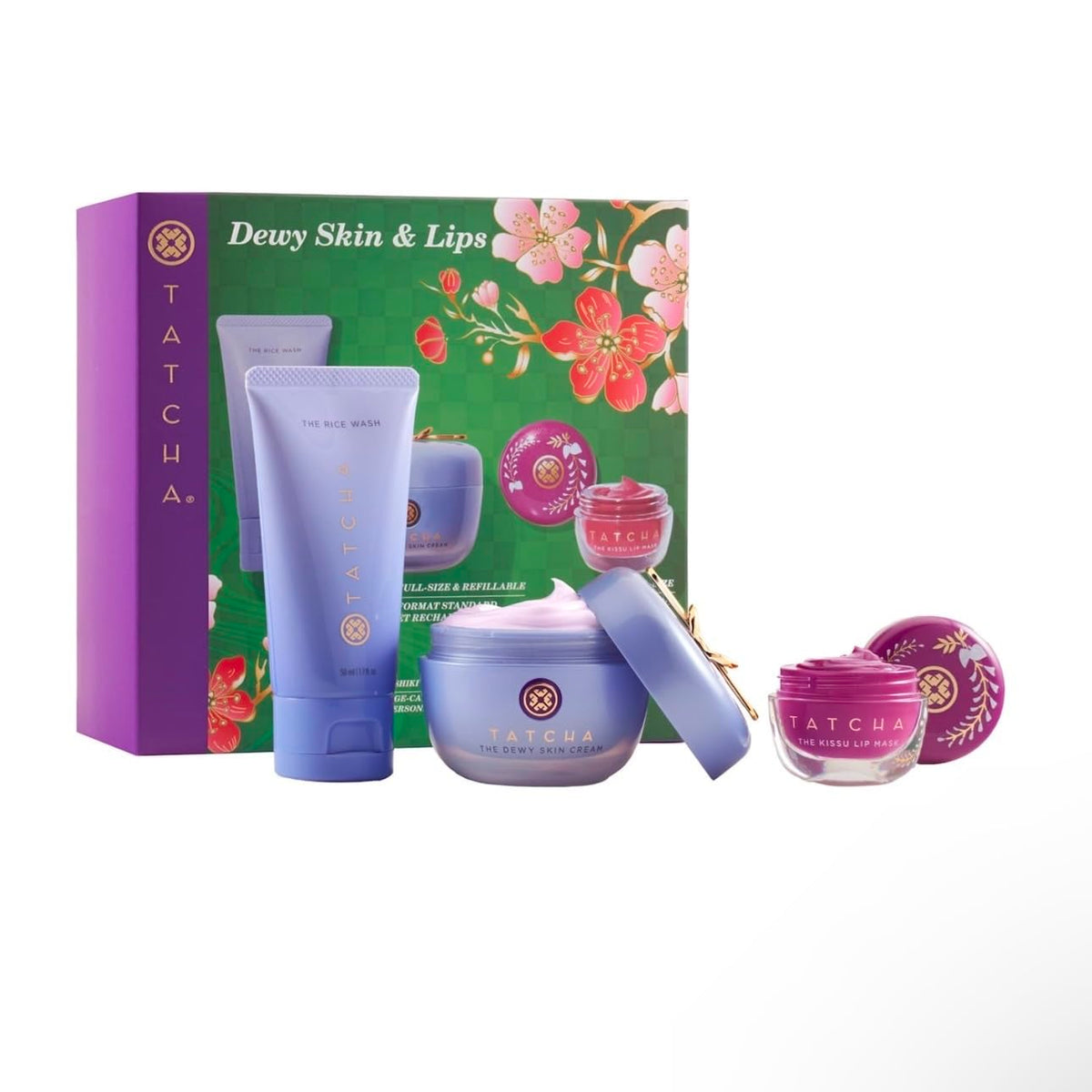 TATCHA Travel Rice Wash bottle for gentle cleansing and refresh