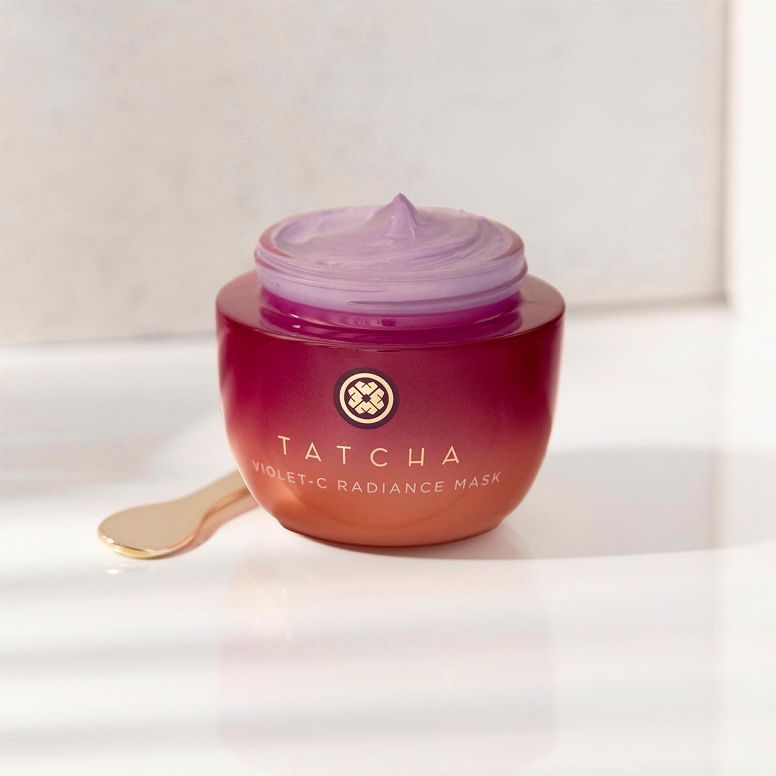 TATCHA Violet-C Radiance Mask cream spreads smoothly for instant glow and nourishment.