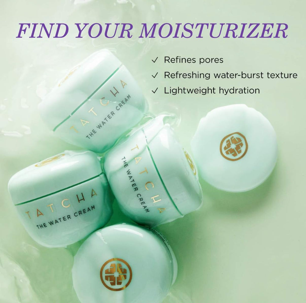TATCHA Water Cream texture bursts on application for light, non-sticky hydration