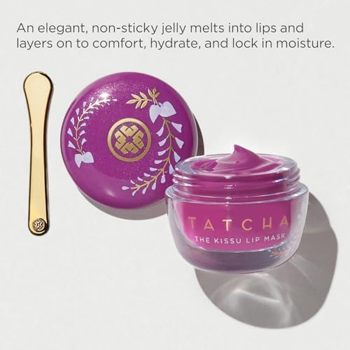 Applying TATCHA Wisteria Lip Mask for smoother lips