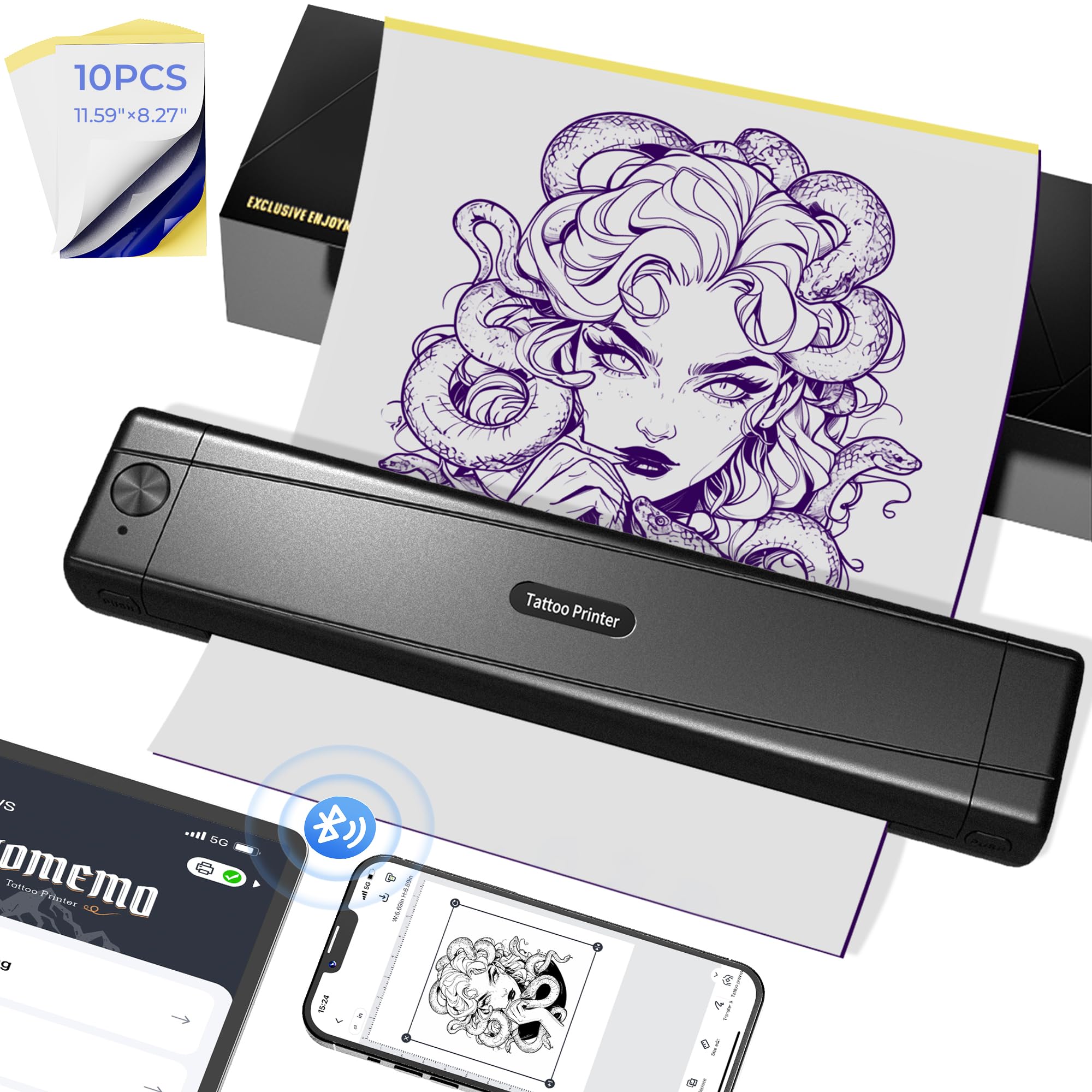 TATTMUSE tattoo stencil printer portable ready for on-the-go use and travel setup