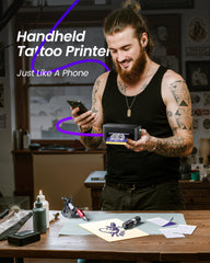 TATTMUSE TP32 Bluetooth pairing with phone for fast tattoo printing