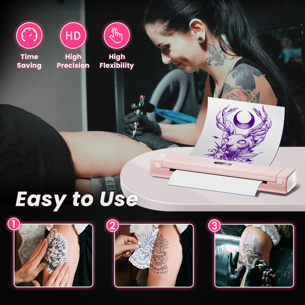 TATTMUSE transfer papers included ensure ready-to-print versatility.