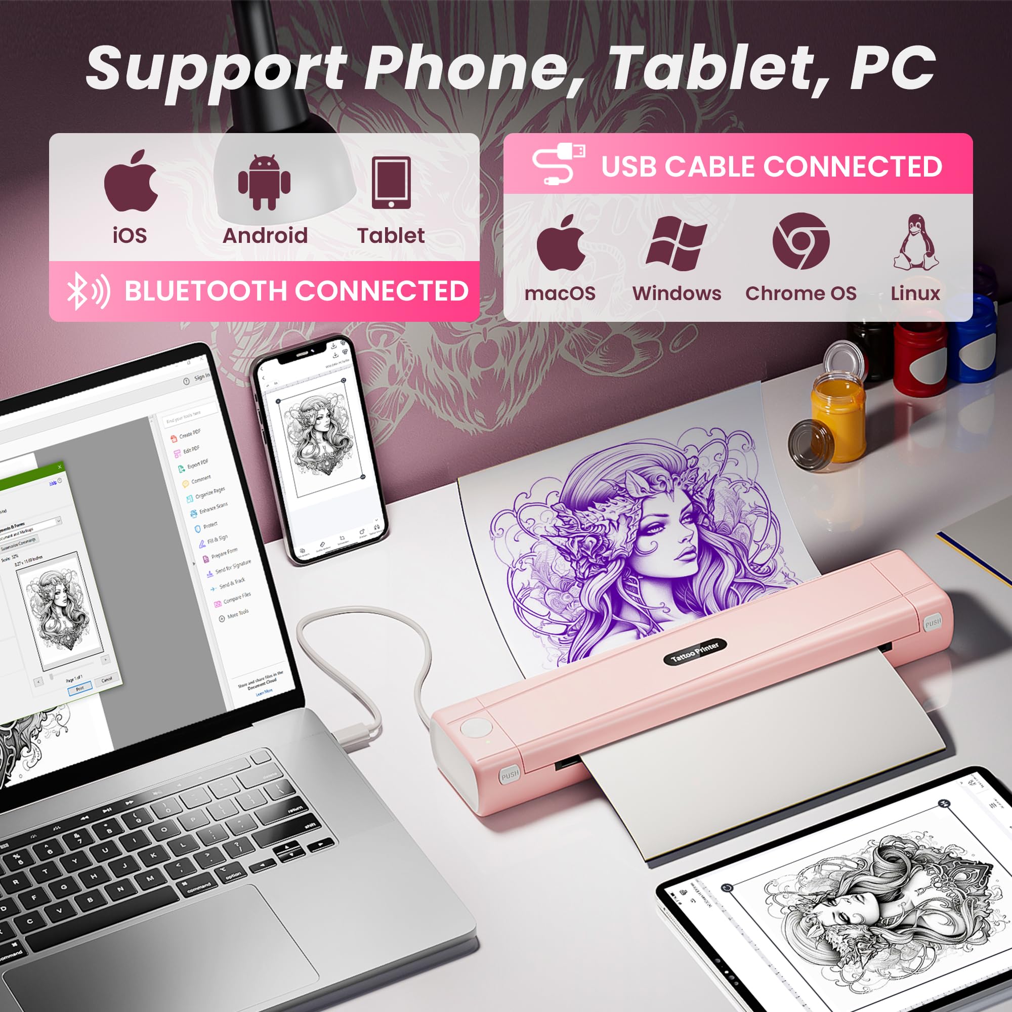 TATTMUSE wrinkle-resistant mode edges detail for smooth stencil prints.