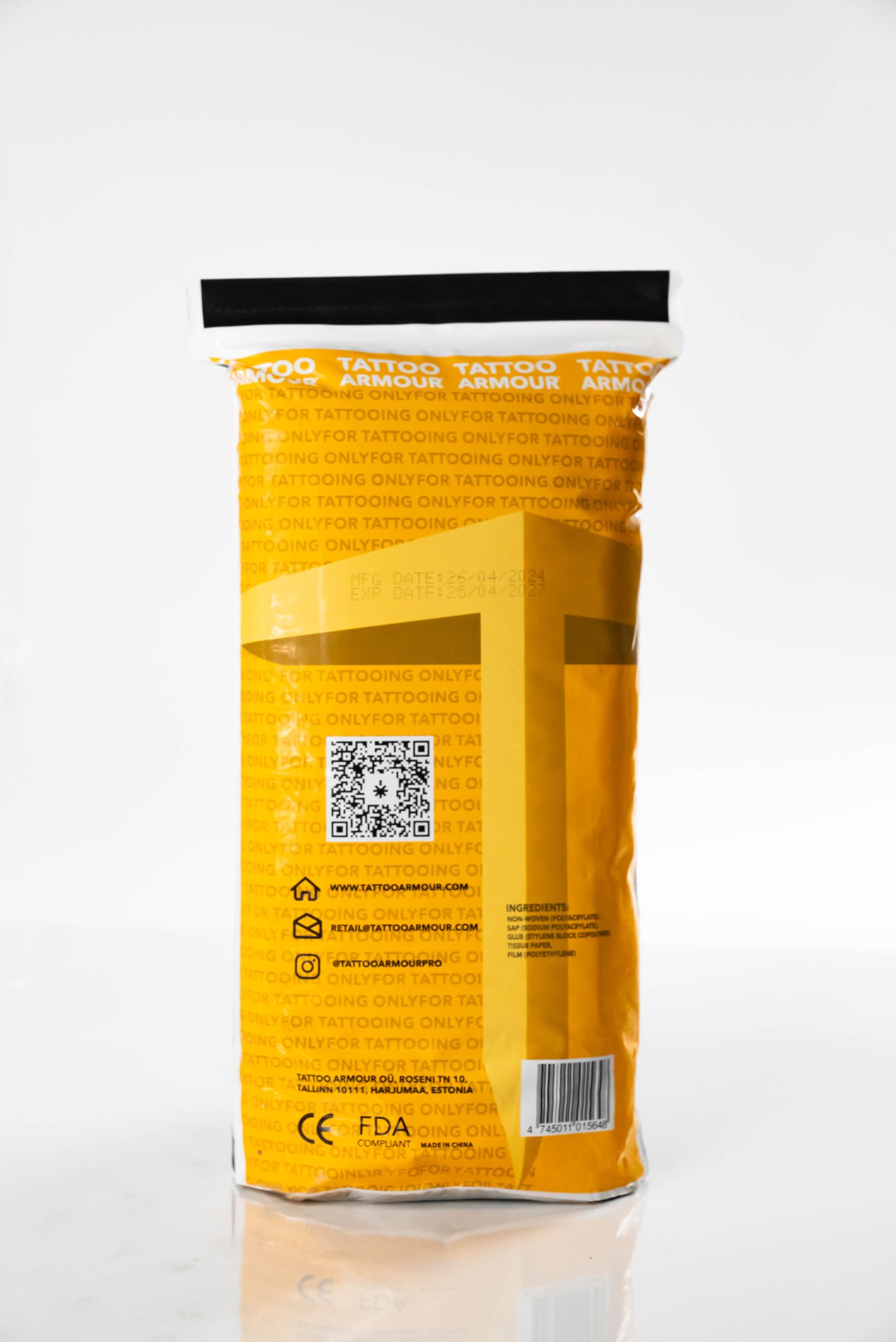 Tattoo Armour Sheets Medium in use on skin showing nonadhesive natural healing