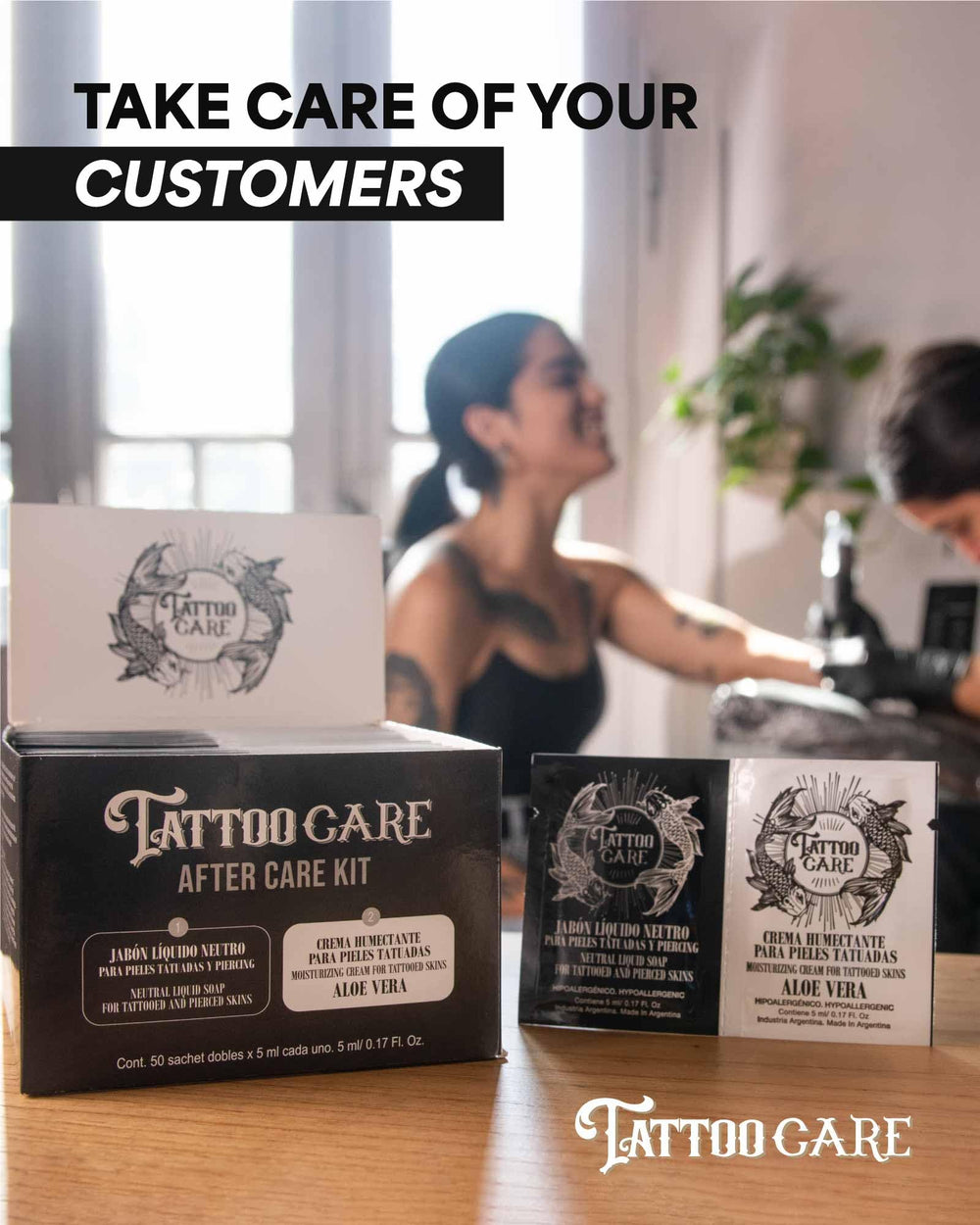 Tattoo Care cruelty-free propolis and vitamins image emphasizes nourishing tattoo skin during healing.