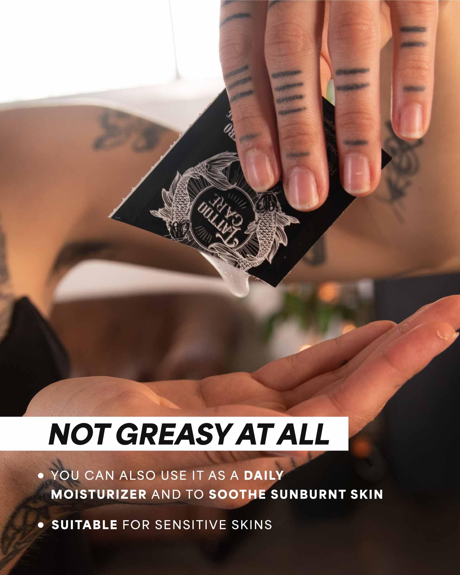 Tattoo Care studio-recommendation promo shows added value for clients through trusted aftercare.