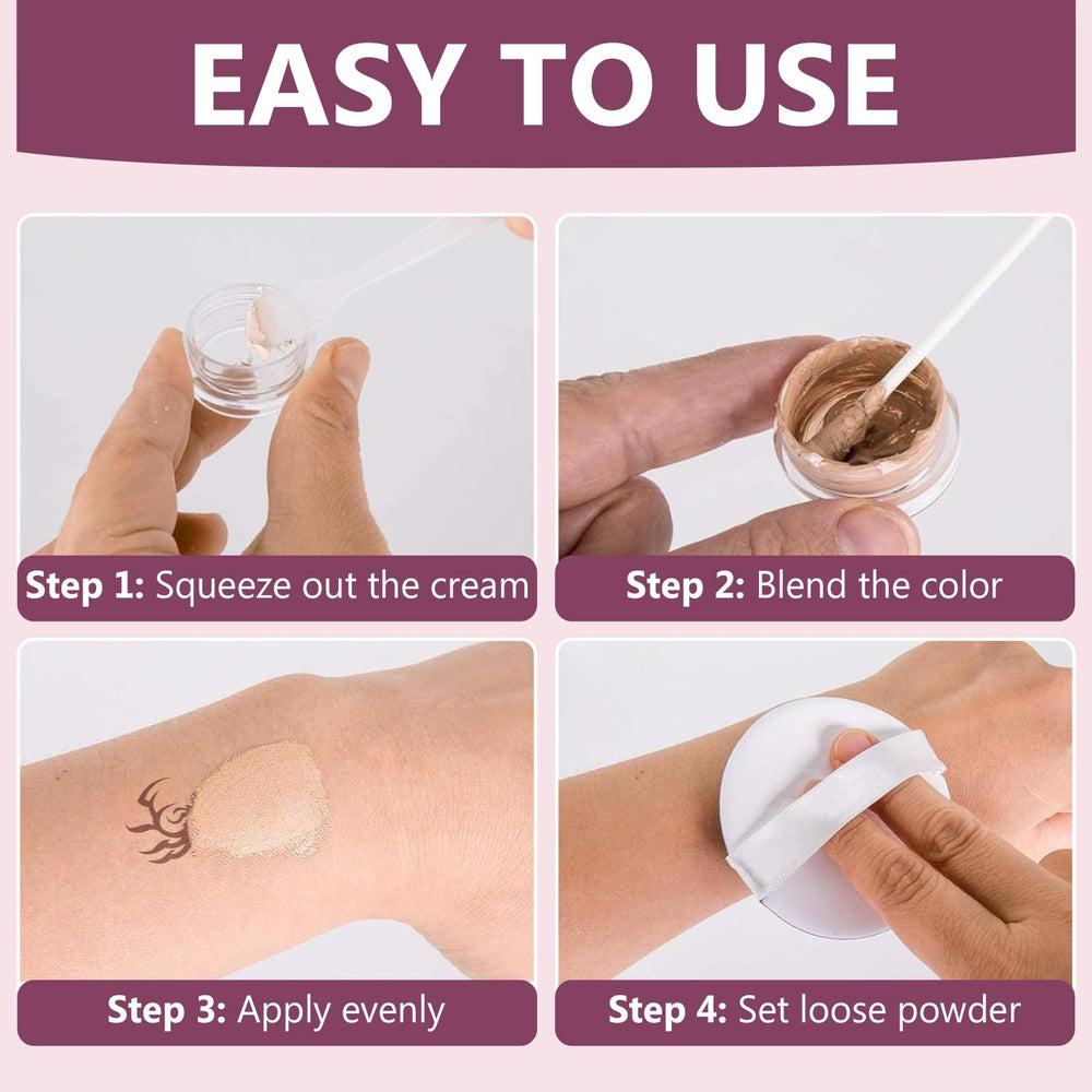 Tattoo Cover Up Cream applied to skin showing an invisible, natural finish.