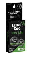 Tattoo Goo balm ingredients like olive oil and lavender.