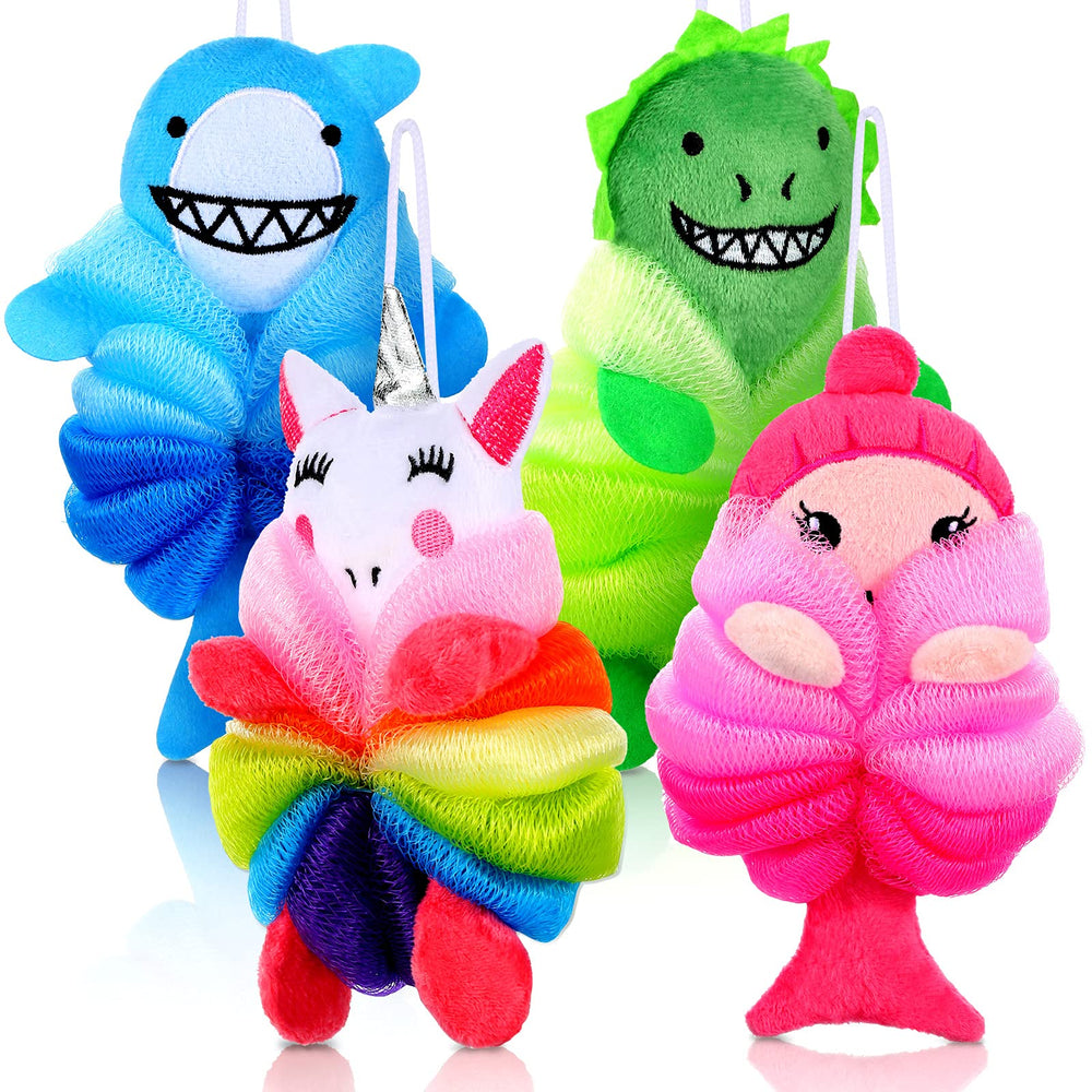 Tatuo animal bath loofah dog style: soft mesh for gentle kid cleansing