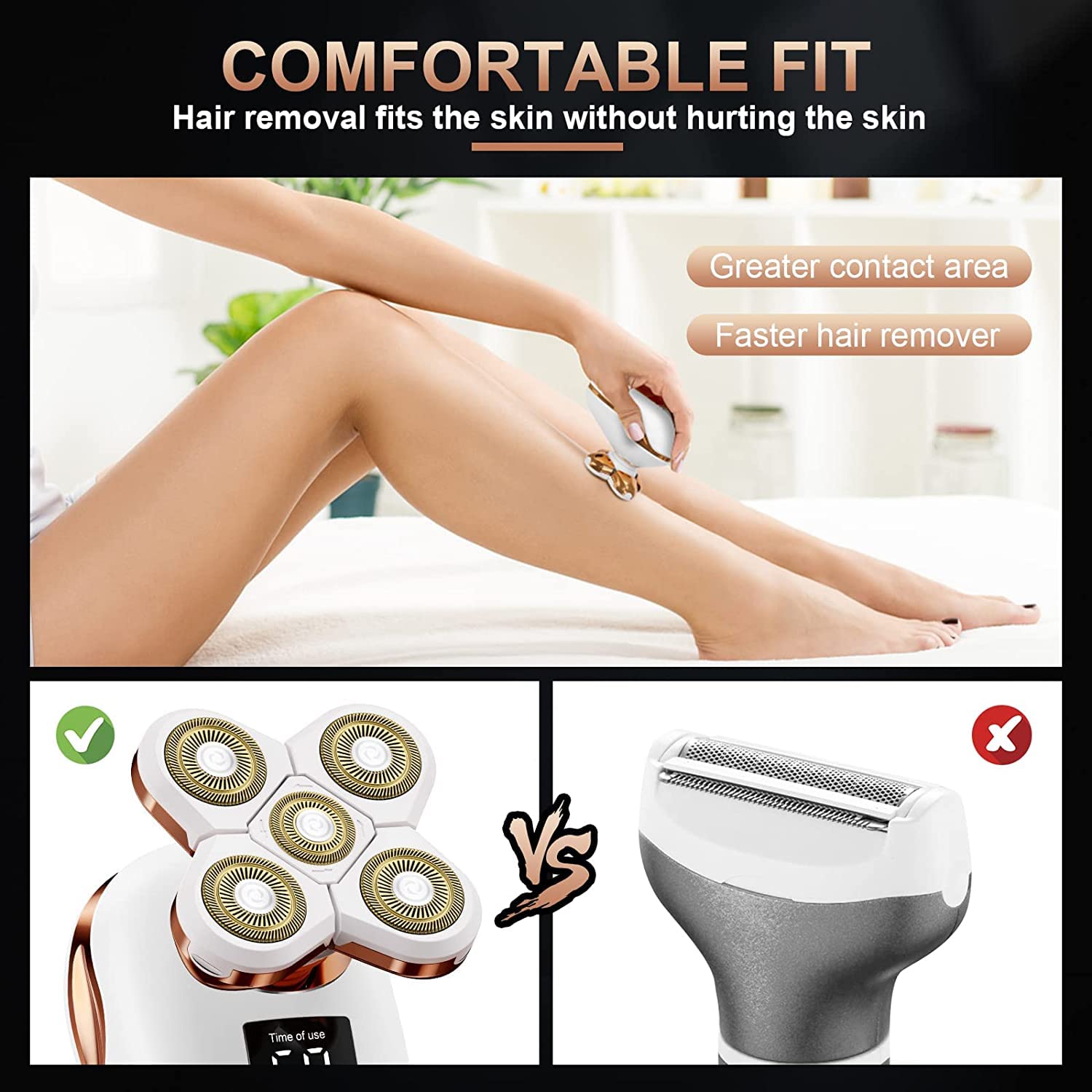 TAYAYO lithium-ion battery provides up to 90 minutes of cordless shaving.