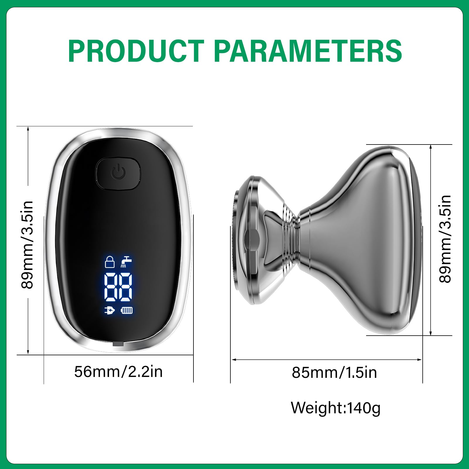 TAYAYO shaver waterproof housing enables dry or shower use.