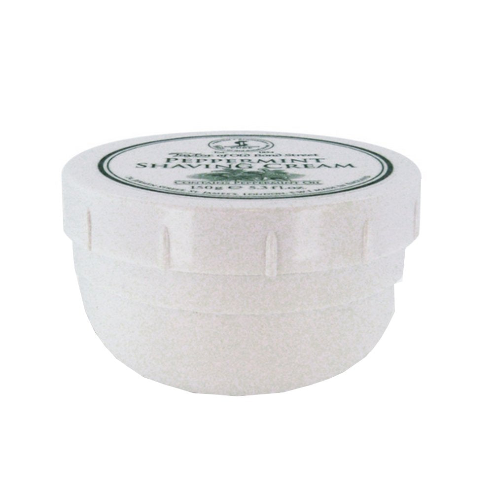Taylor of Old Bond Street Peppermint Shave Cream on brush creates creamy lather for a smooth shave.