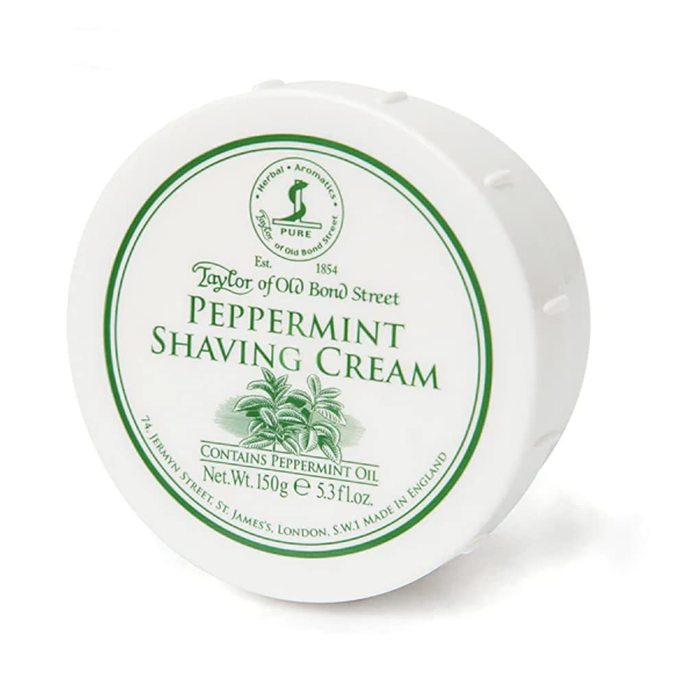 Taylor of Old Bond Street Peppermint Shave Cream lather ready in a bowl for a comfortable shave.