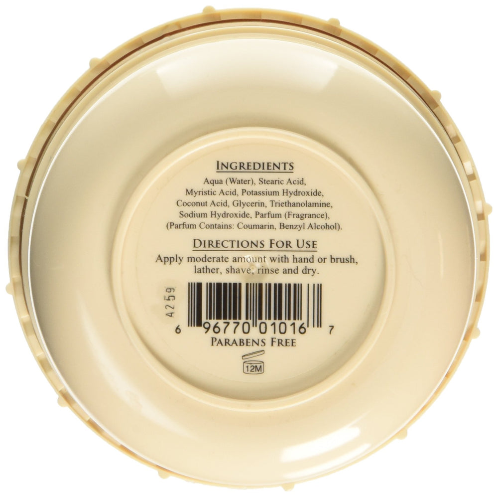 Taylor of Old Bond Street shaving cream bowl closeup highlighting creamy texture for comfortable shave.