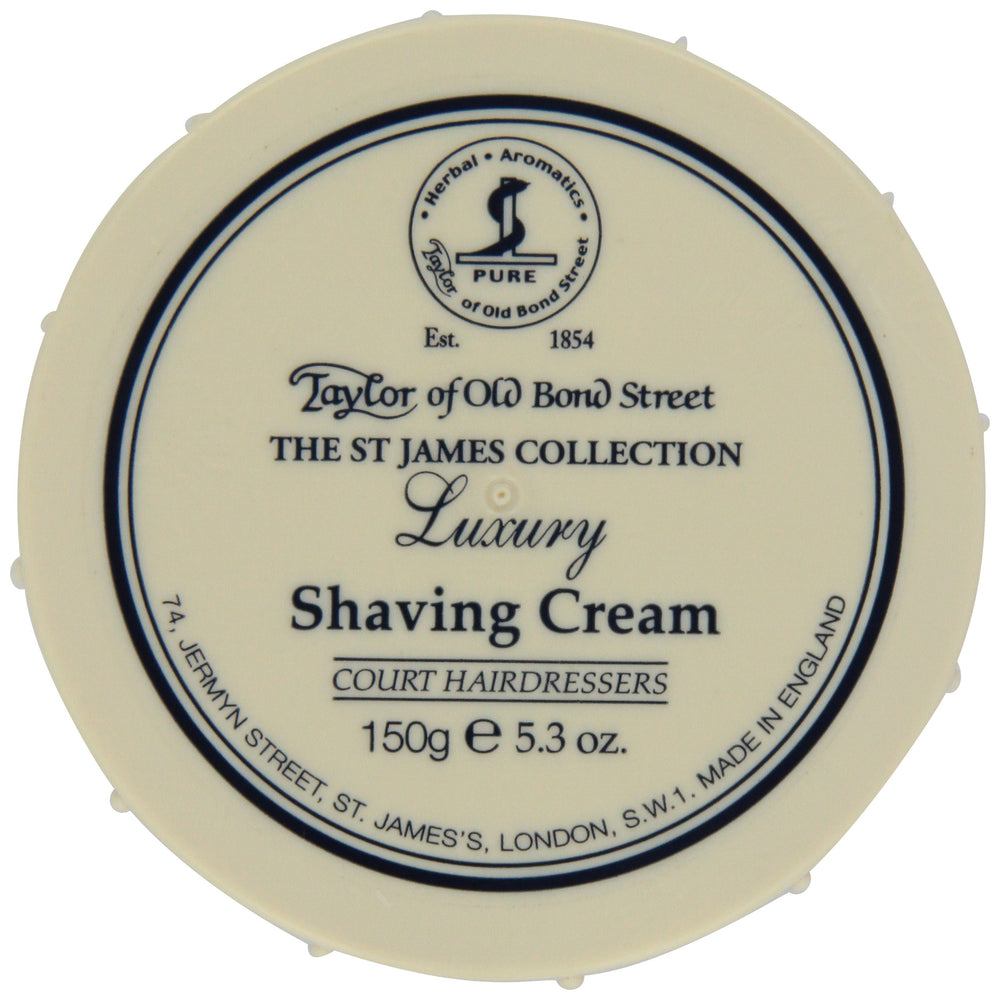 Taylor of Old Bond Street St. James shaving cream bowl offers rich lather for a close, comfortable shave.