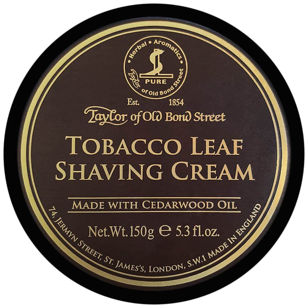Taylor of Old Bond Street Tobacco Leaf shaving cream bowl with rich lather for traditional shaves
