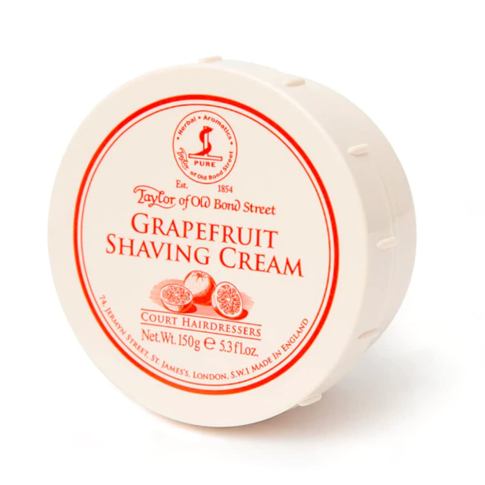 Taylor of Old Bond Street grapefruit shaving cream bowl with a fresh citrus scent for shaving.