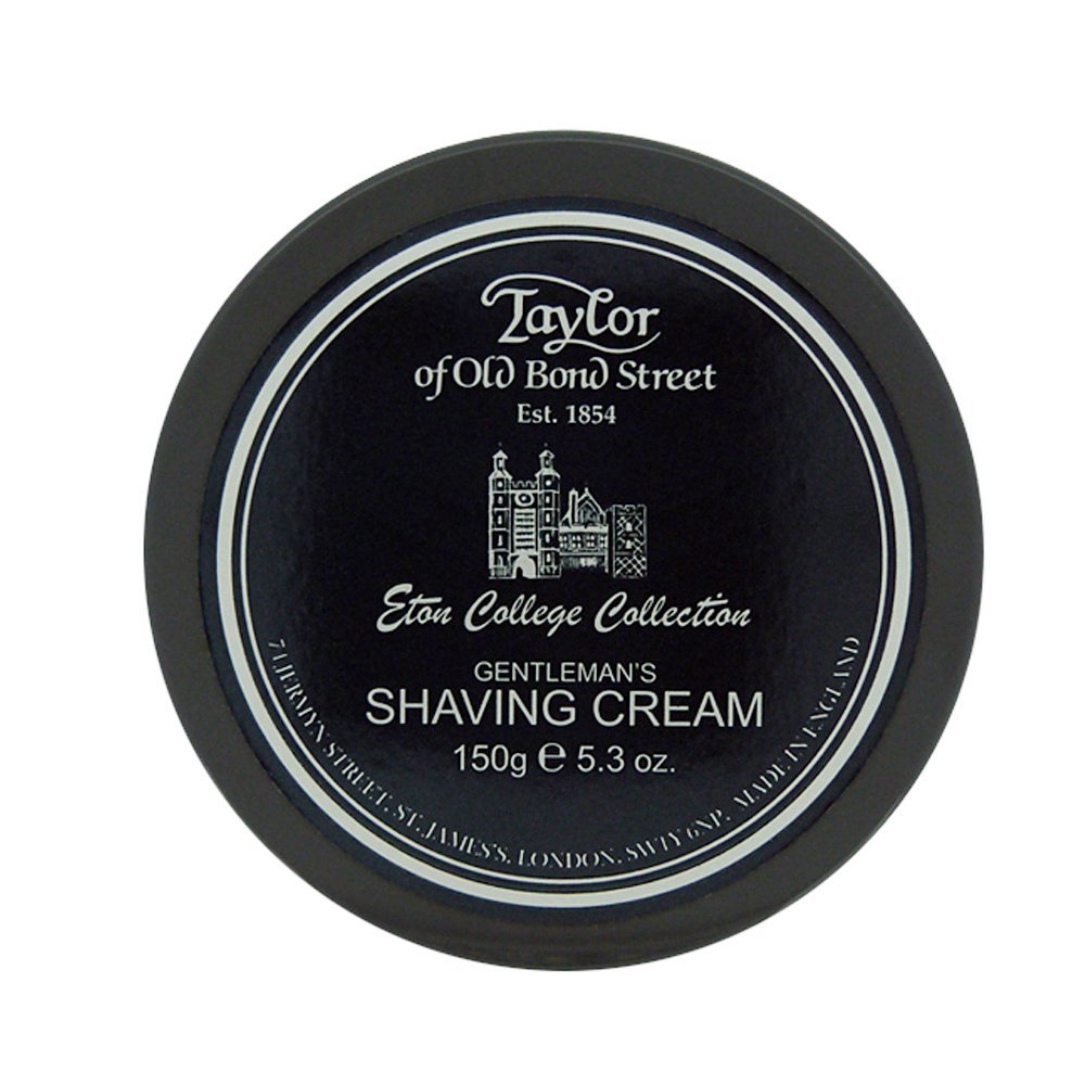 Taylor of Old Bond Street Eton College shaving cream jar front view for a premium shave
