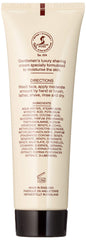 Taylor of Old Bond Street sandalwood lather forms a luxurious foam for precision shaving.